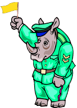 coloriage en ligne le rhinocros agent de police